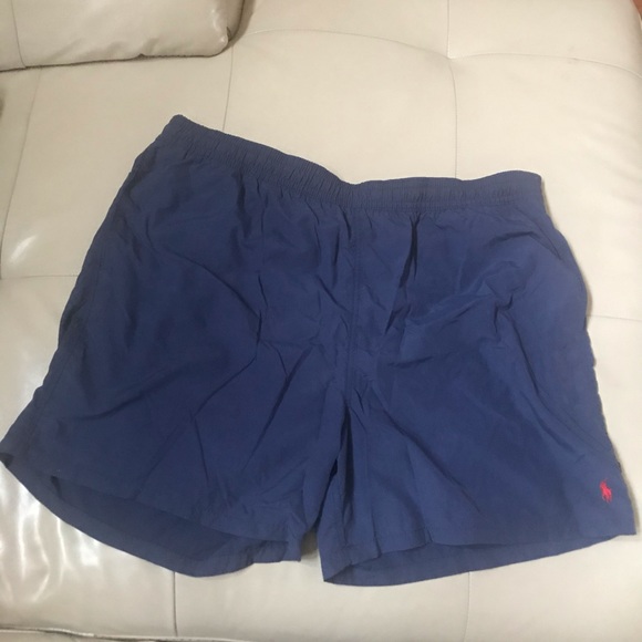 ralph lauren blue swim shorts